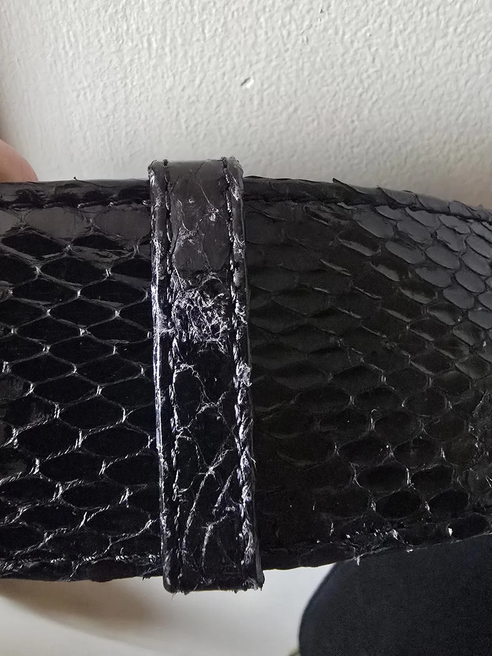 Authentic Vintage 80s Snakeskin Belt – Gold Tone Clasp